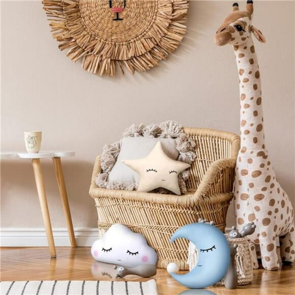 Moon Star Cloud Plush Pillow Set Soft Stuffed Nursery Decor Cushion for Kids Roo - Picture 7 of 8